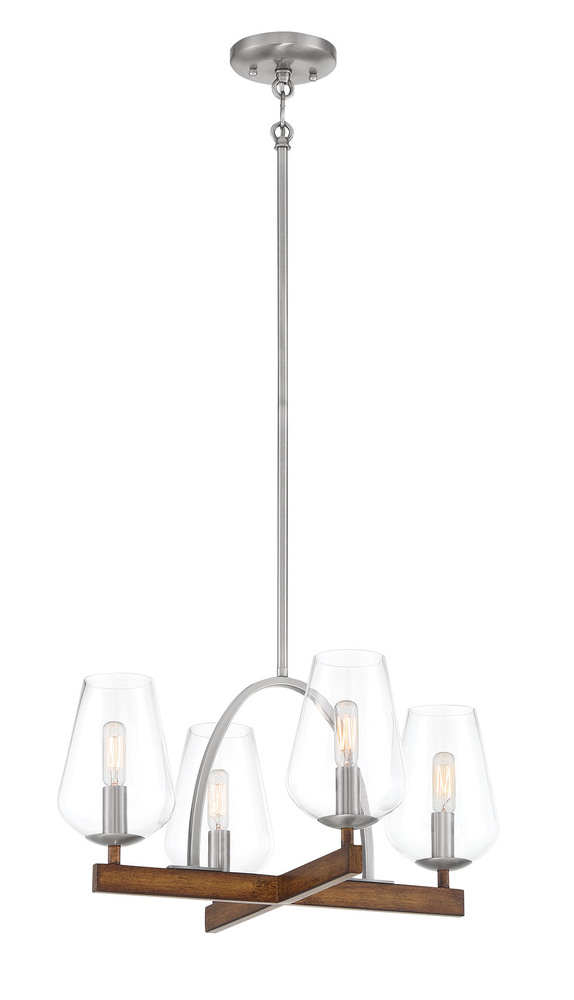 Birnamwood - 4 Light Convertible Chandelier/Semi Flush