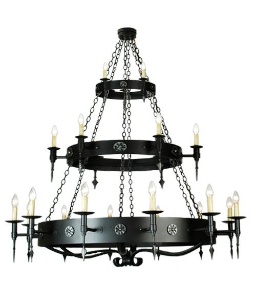 72"W Warwick 21 LT Three Tier Chandelier