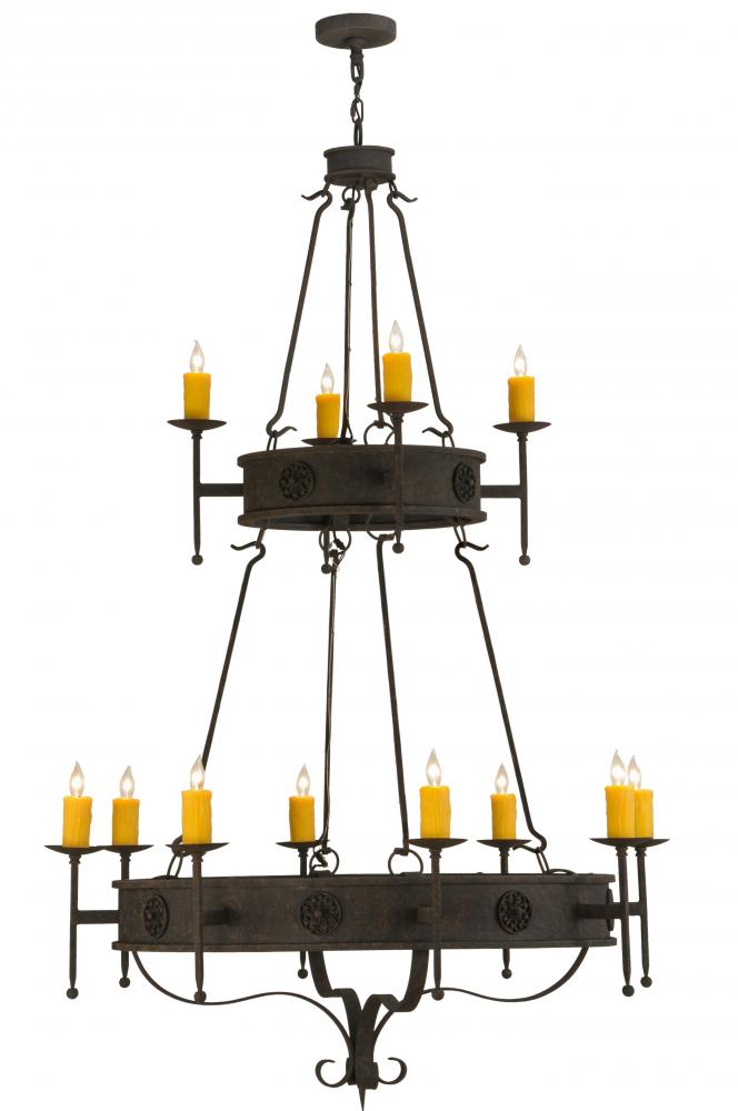 48"W Lorenzo 12 LT Two Tier Chandelier