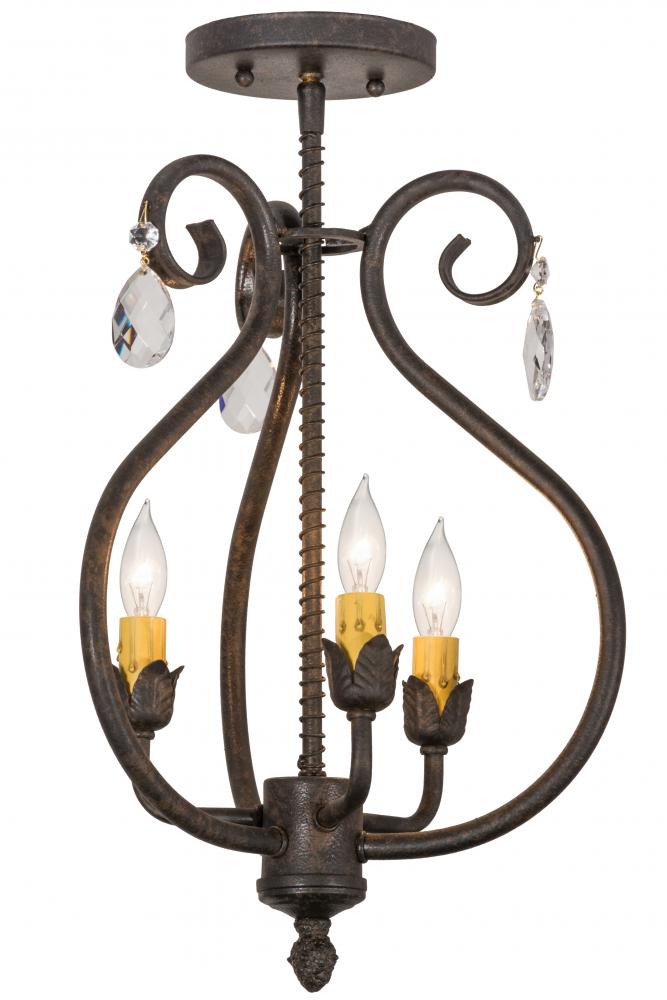 12" Wide Antonia 3 Light Chandelier