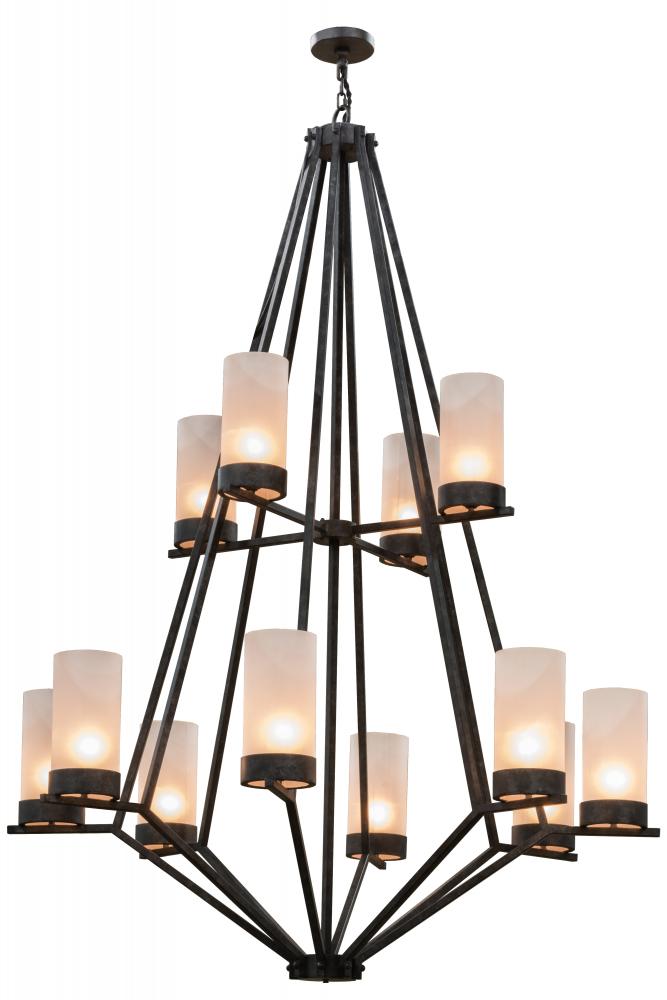 60"W Galen 12 LT Two Tier Chandelier