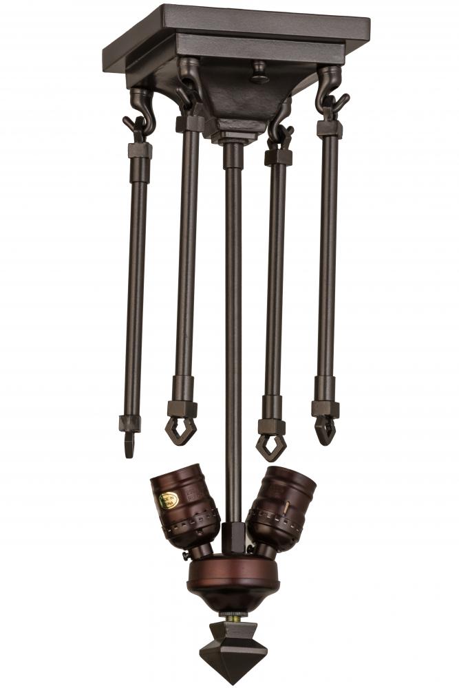 16"H Oil Rubbed Bronze 2 LT Semi-Flushmount Hardware