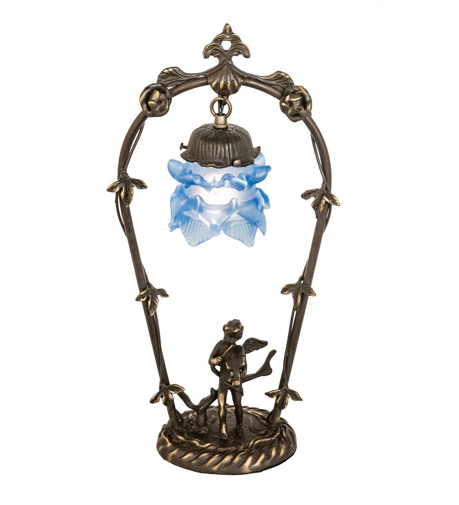 19" High Blue Cherub With Violin Mini Lamp