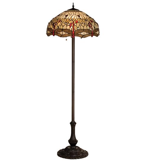 63"H Tiffany Hanginghead Dragonfly Floor Lamp