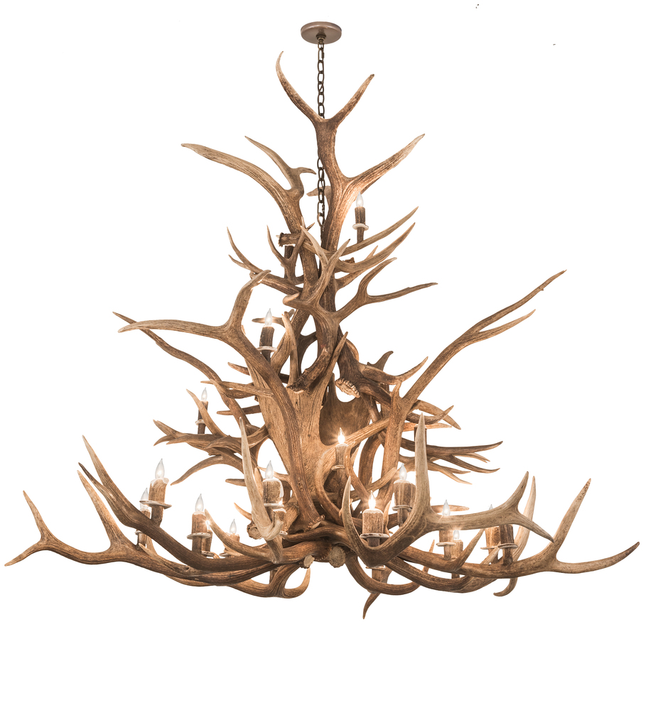 72" Wide Antlers Elk 24 Light Chandelier