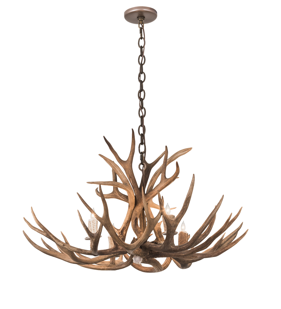 33" Wide Antlers Whitetail Deer 4 LT Chandelier