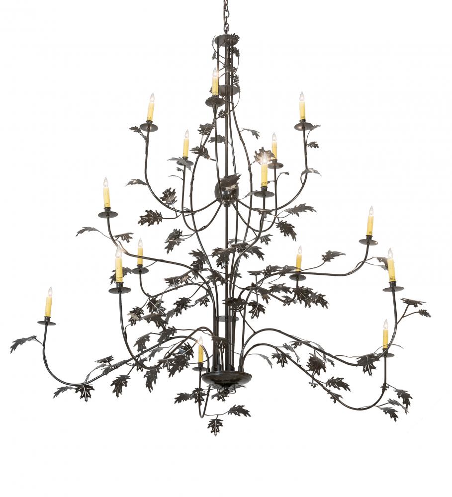 72" Wide Oak Leaf 15 Light Chandelier