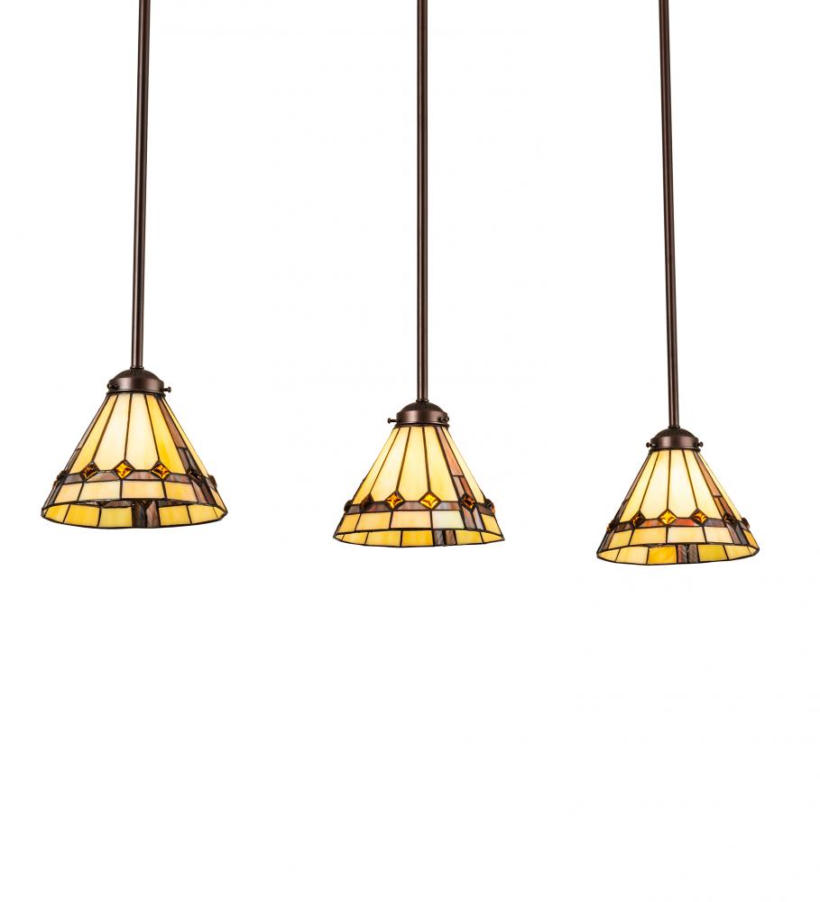 42" Long Belvidere 3 Light Island Pendant