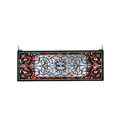 28"W X 10"H Versaille Transom Stained Glass Window