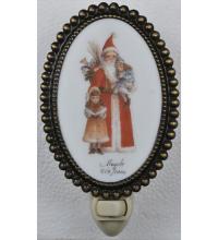 Meyda Blue 107256 - 3.5"W Christmas Father Christmas & Friends Fused Oval Night Light