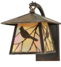 Meyda Blue 111450 - 8"W Stillwater Song Bird Curved Arm Wall Sconce