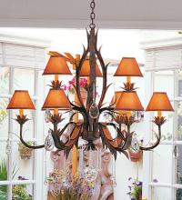 Meyda Blue 115594 - 36" Wide Slenderleaf 9 Light Chandelier