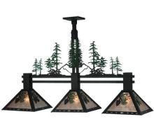 Meyda Blue 124867 - 45"L Winter Pine Tall Pines 3 LT Island Pendant