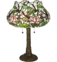 Meyda Blue 125091 - 22.5"H Dragonfly Flower Table Lamp