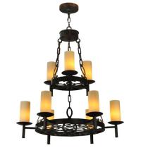 Meyda Blue 126503 - 33" Wide Newcastle 9 Light Two Tier Chandelier.