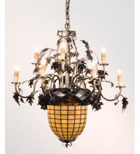 Meyda Blue 12753 - 28.5"W Greenbriar Oak 9 Arm Chandelier