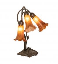 Meyda Blue 136435 - 16" High Amber Tiffany Pond Lily 3 Light Accent Lamp