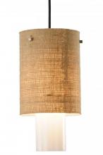 Meyda Blue 143132 - 6.5"W Cilindro Burlap 2 Tier Mini Pendant