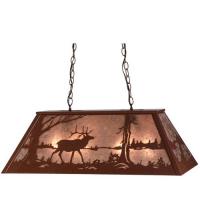 Meyda Blue 15304 - 33" Long Elk at Lake Oblong Pendant