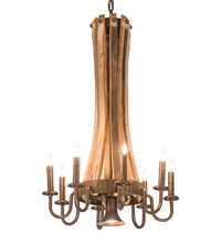 Meyda Blue 197593 - 20" Wide Barrel Stave Madera 8 LT Chandelier