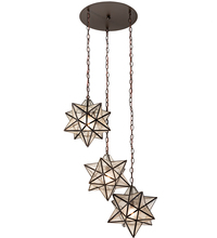 Meyda Blue 213235 - 24" Wide Moravian Star 3 Light Cascading Pendant