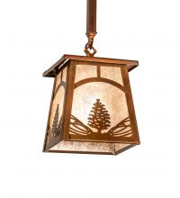 Meyda Blue 227795 - 7" Square Mountain Pine Mini Pendant