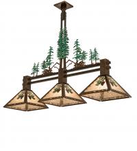 Meyda Blue 229400 - 45" Long Winter Pine Tall Pines 3 Light Island Pendant