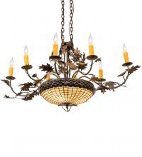 Meyda Blue 230422 - 48" Long Greenbriar Oak 8 Light Chandelier