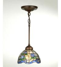 Meyda Blue 23793 - 7"W Roseborder Mini Pendant