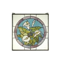 Meyda Blue 23866 - 20"W X 20"H Calla Lily Stained Glass Window