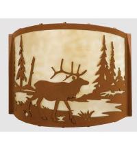 Meyda Blue 23897 - 12" Wide Elk at Lake Wall Sconce