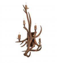 Meyda Blue 247860 - 21" Wide Antlers Elk & Mule Deer 5 Light Wall Sconce