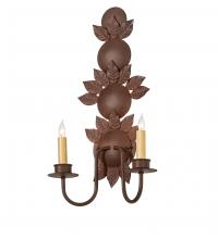 Meyda Blue 249397 - 12" Wide Tole Leaf 2 Light Wall Sconce