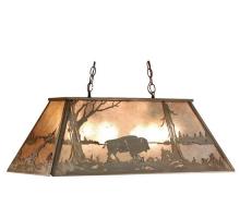 Meyda Blue 50019 - 48" Long Buffalo at Lake Oblong Pendant