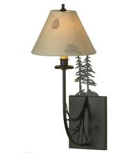 Meyda Blue 82848 - 8"W Pressed Foliage Tall Pines Wall Sconce