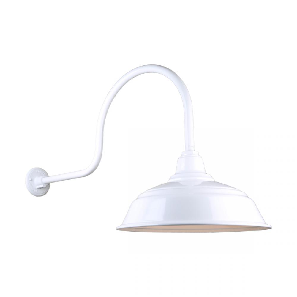 17" Gooseneck Light Warehouse Shade, QSNHL-C Arm