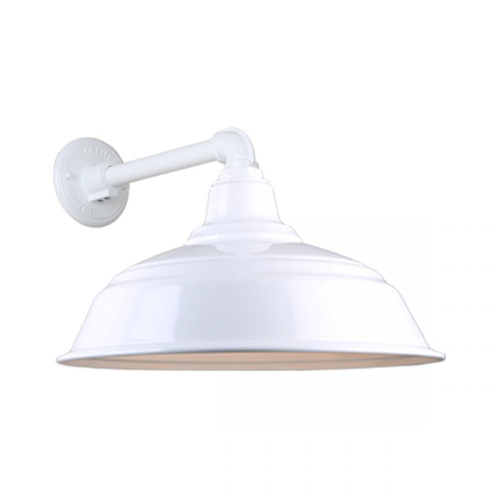 17" Gooseneck Light Warehouse Shade, QSNB-44 Arm