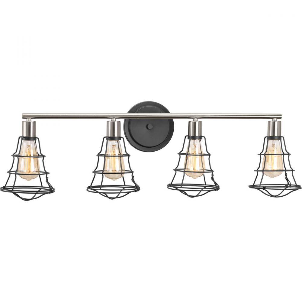 Gauge Collection Four-Light Graphite Farmhouse Bath Vanity Light