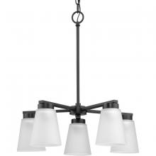 Progress P400401-31M - Tanner Collection Five-Light Matte Black Transitional Chandelier