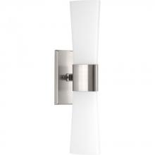 Progress P300062-009 - Zura Collection Two-Light Brushed Nickel Etched Opal Glass Modern Bath Vanity Light