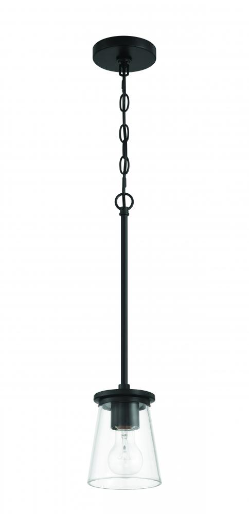 Connell 1 Light Mini Pendant in Flat Black