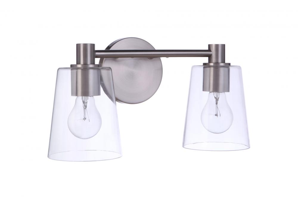 Emilio 2 Light Vanity in Brushed Polished Nickel