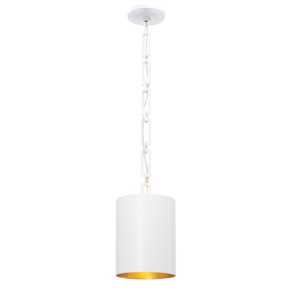 Brian Patrick Flynn Alston 1 Light Matte White + Antique Gold Mini Pendant