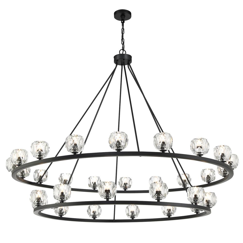 Aragon 30 Light LED Matte Black Chandelier