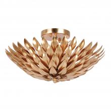 Crystorama 505-GA - Broche 4 Light Antique Gold Semi Flush Mount