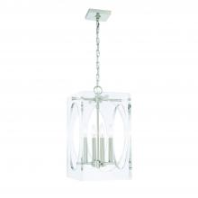 Crystorama 8874-PN - Drake 4 Light Polished Nickel Lantern Chandelier