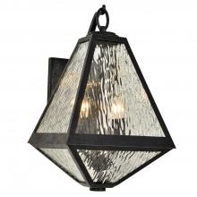 Crystorama GLA-9722-WT-BC - Brian Patrick Flynn Glacier 2 Light Black Charcoal Outdoor Sconce