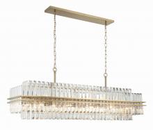 Crystorama HAY-1417-AG - Hayes 16 Light Aged Brass Linear Chandelier