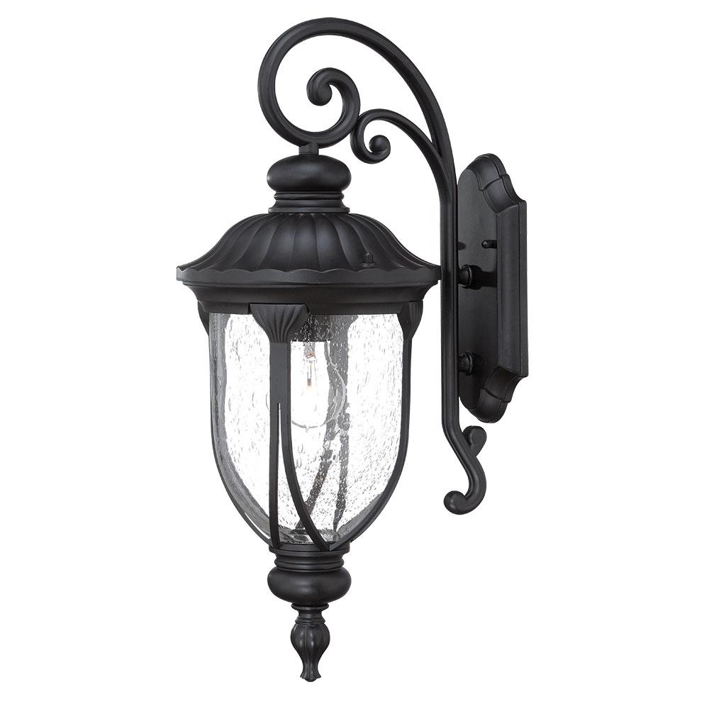 Laurens Collection Wall-Mount 1-Light Outdoor Matte Black Light Fixture