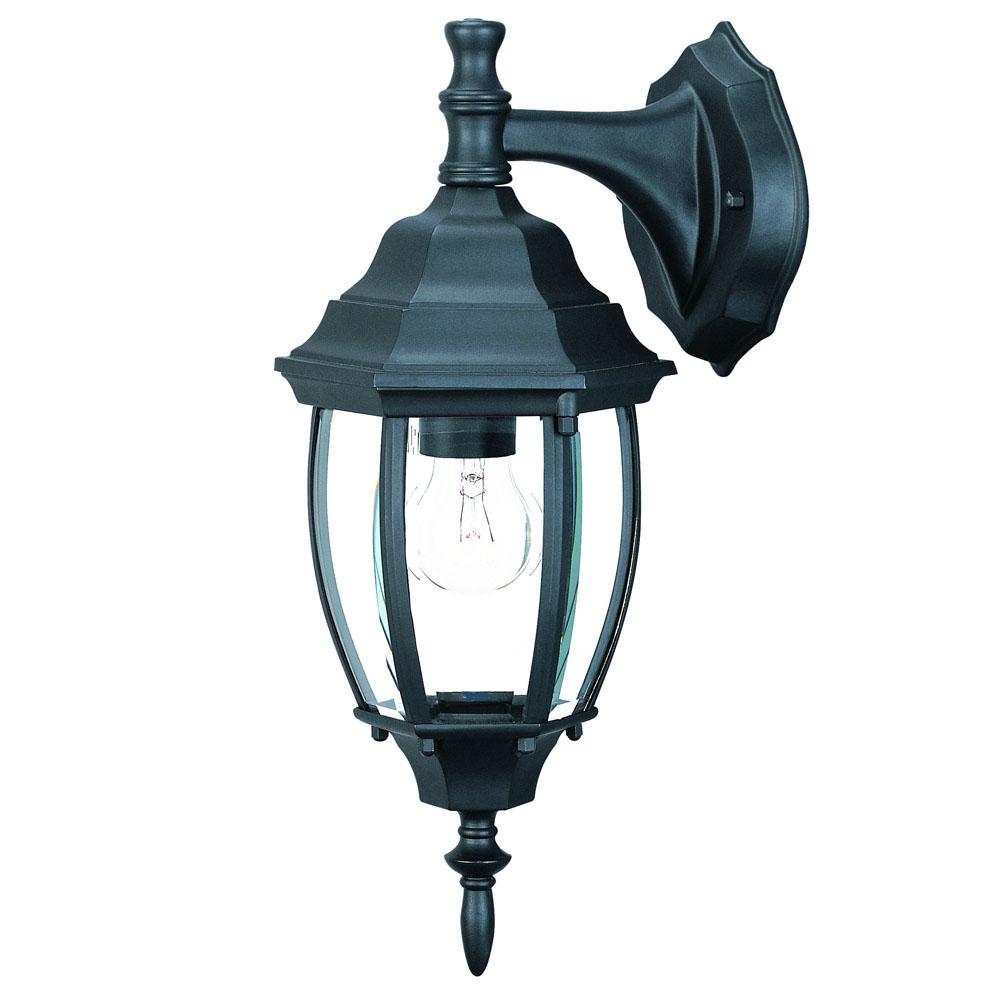 Wexford Collection Wall-Mount 1-Light Outdoor Matte Black Light Fixture